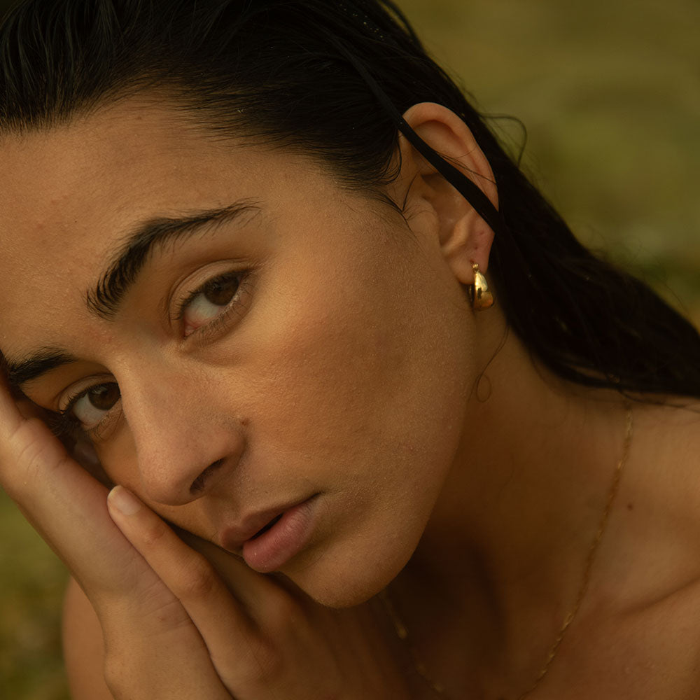 18k Gold Vermeil Muse French Hoop Earrings