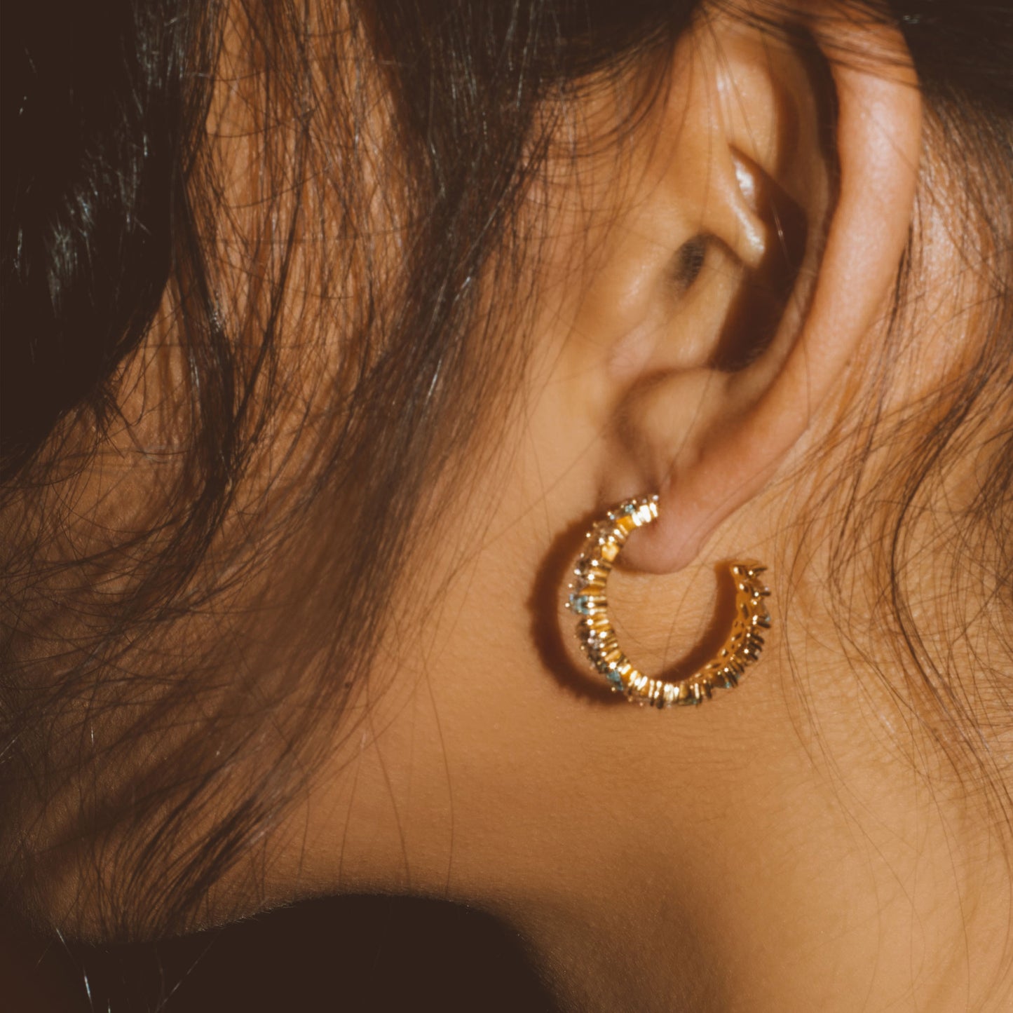 18k Gold Vermeil Aura Hoop Earrings