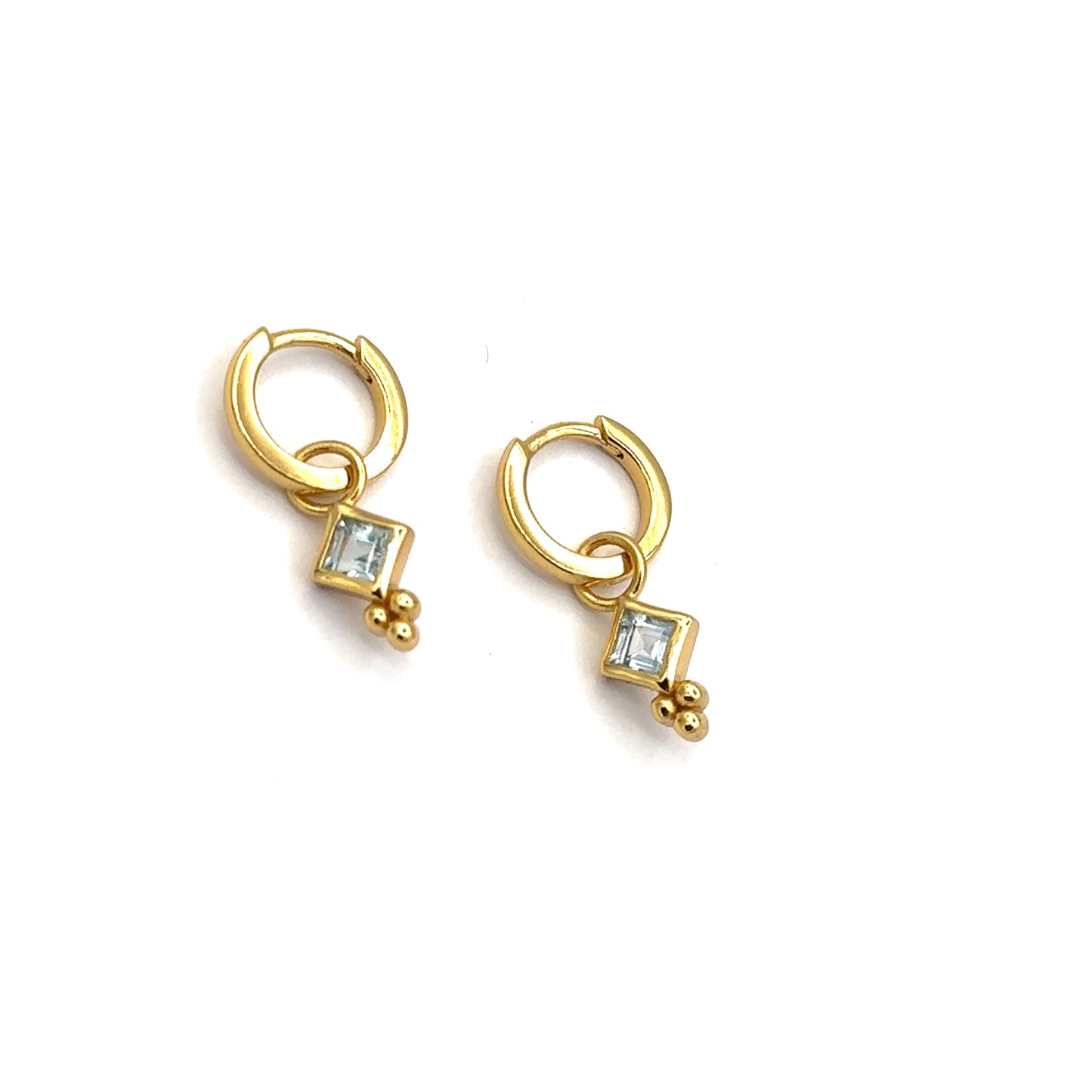 18k Gold Vermeil Twilight Topaz Charm Hoops