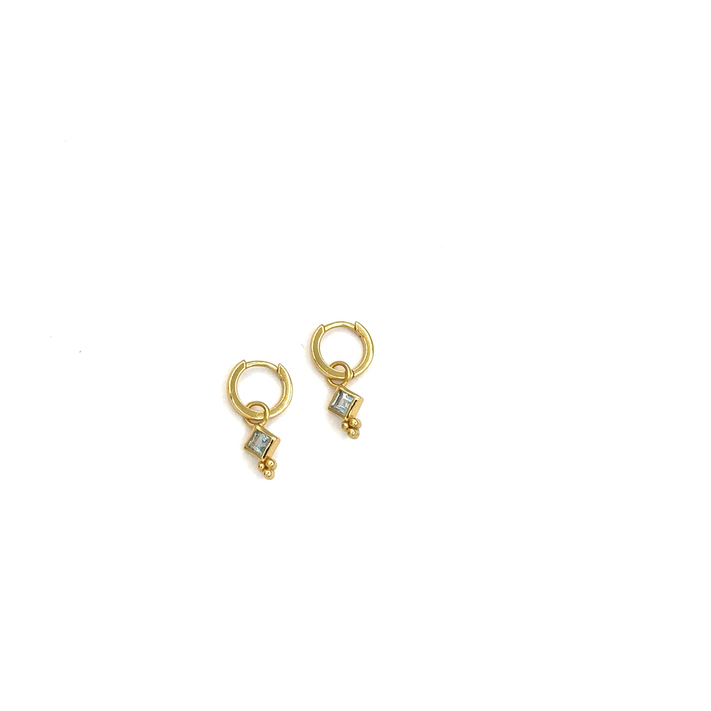 18k Gold Vermeil Twilight Topaz Charm Hoops