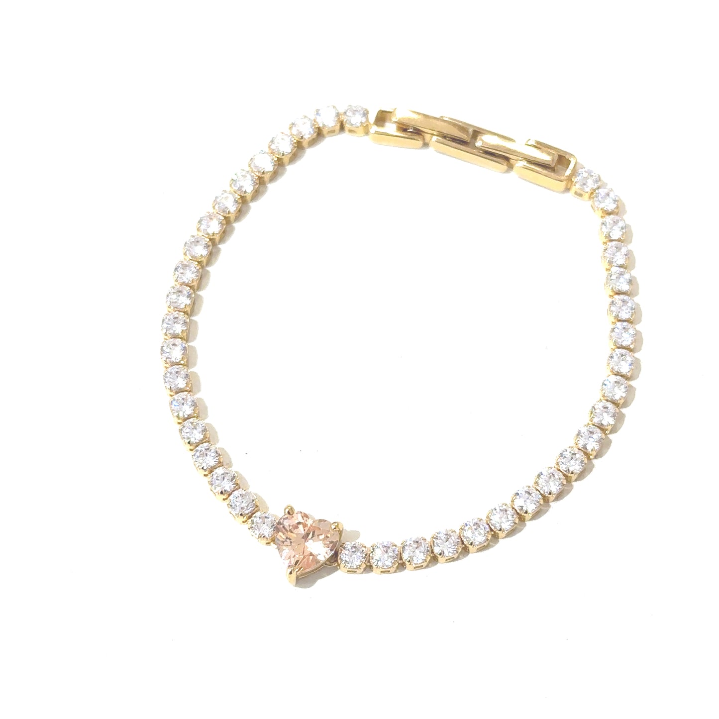 18k Gold Vermeil Sweetheart Tennis Bracelet