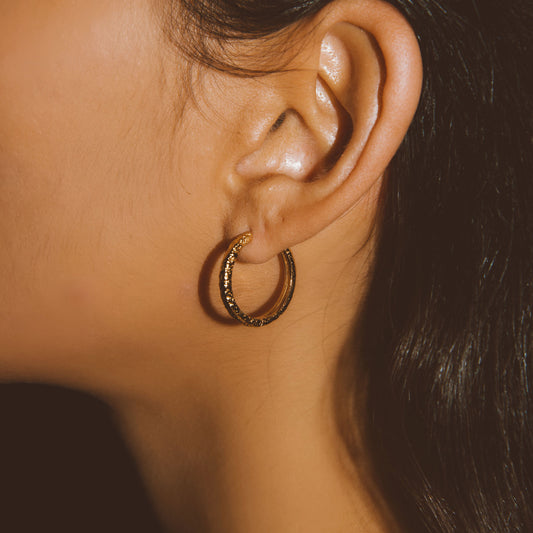 18k Gold Vermeil Luna Hoop Earrings