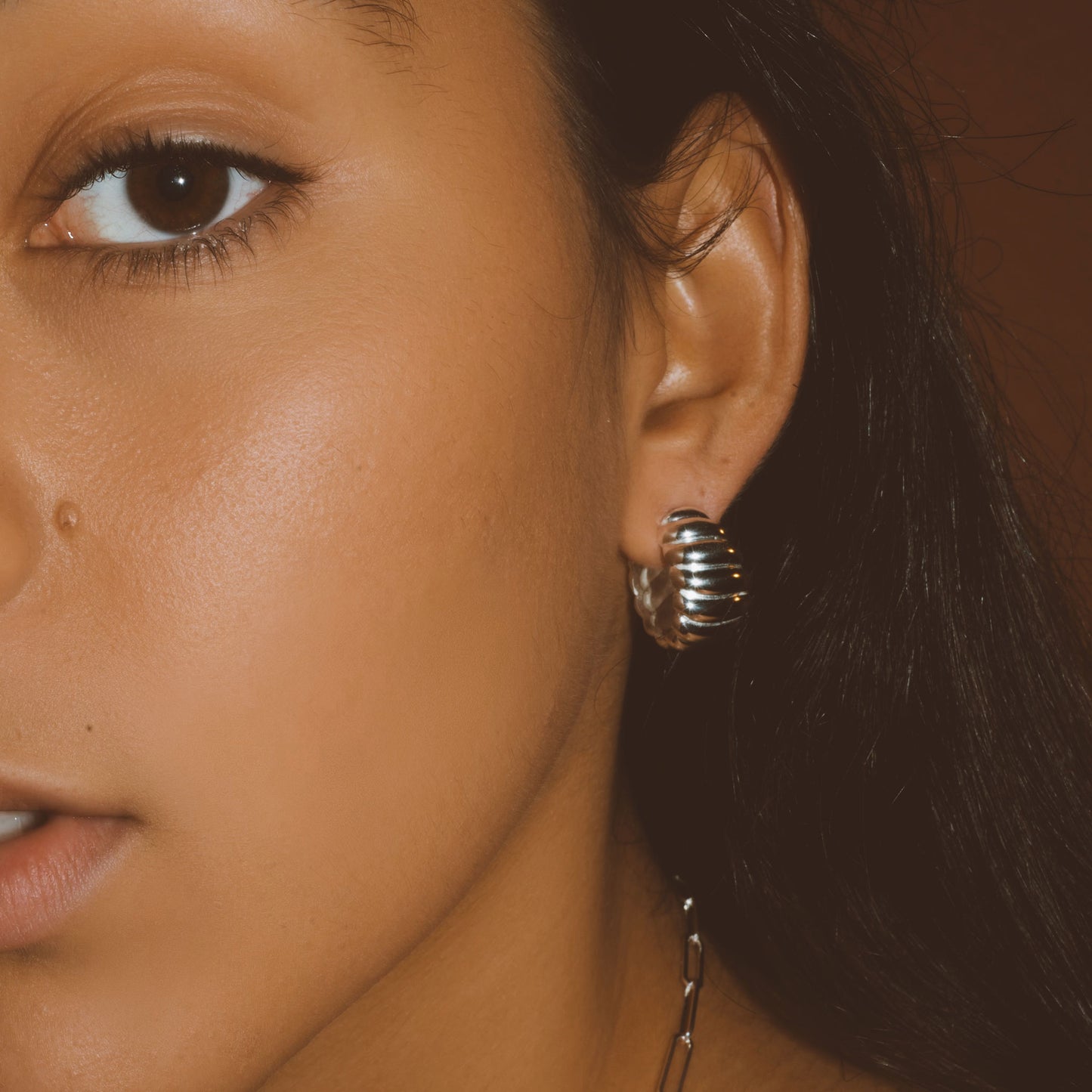 Siren Hoop Earrings Silver