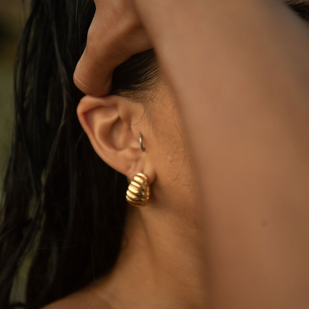 18k Gold Vermeil Siren Hoop Earrings